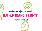 Bài 4.9 Toán 9 tập 1 SGK Kết nối tri thức
